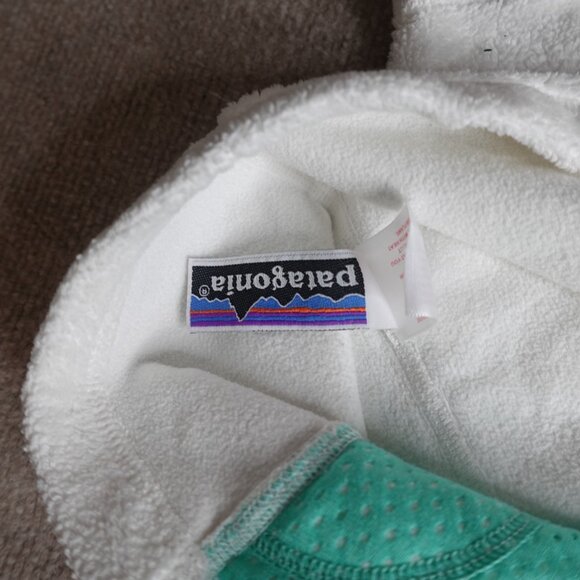 Patagonia Girls Sweater Large Off White Plush Marsupial 1/4 Zip - Picture 5 of 10